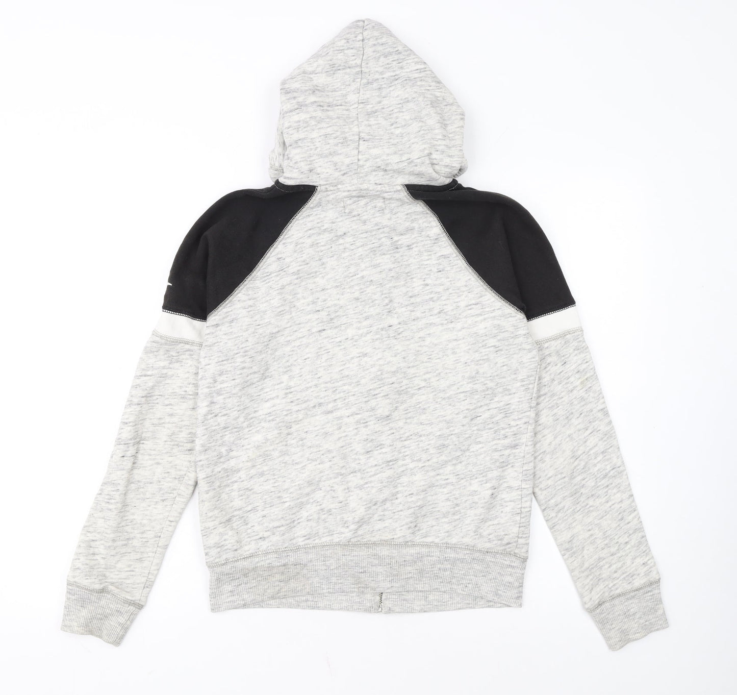 Hollister Women’s Grey & Black Full Zip Hoodie M Cotton Blend