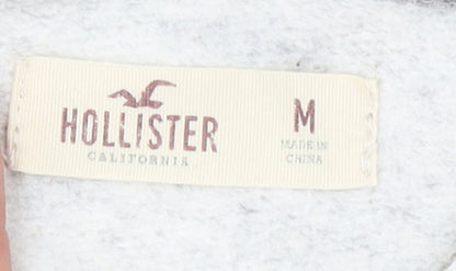 Hollister Women’s Grey & Black Full Zip Hoodie M Cotton Blend