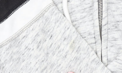 Hollister Women’s Grey & Black Full Zip Hoodie M Cotton Blend
