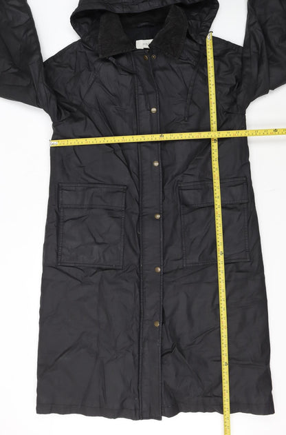 Marks and Spencer Women’s Black Long Hooded Rain Coat Size 10