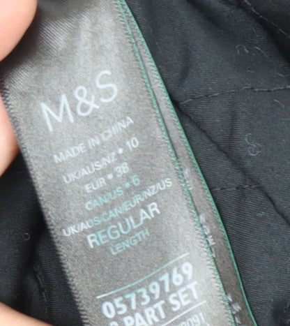 Marks and Spencer Women’s Black Long Hooded Rain Coat Size 10