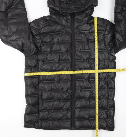 H&M Move Womens Black Hooded Puffer Jacket Size M Lightweight Winter