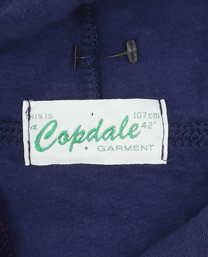 Copdale Men's Blue Pullover Hoodie Size L Embroidered Bird Logo