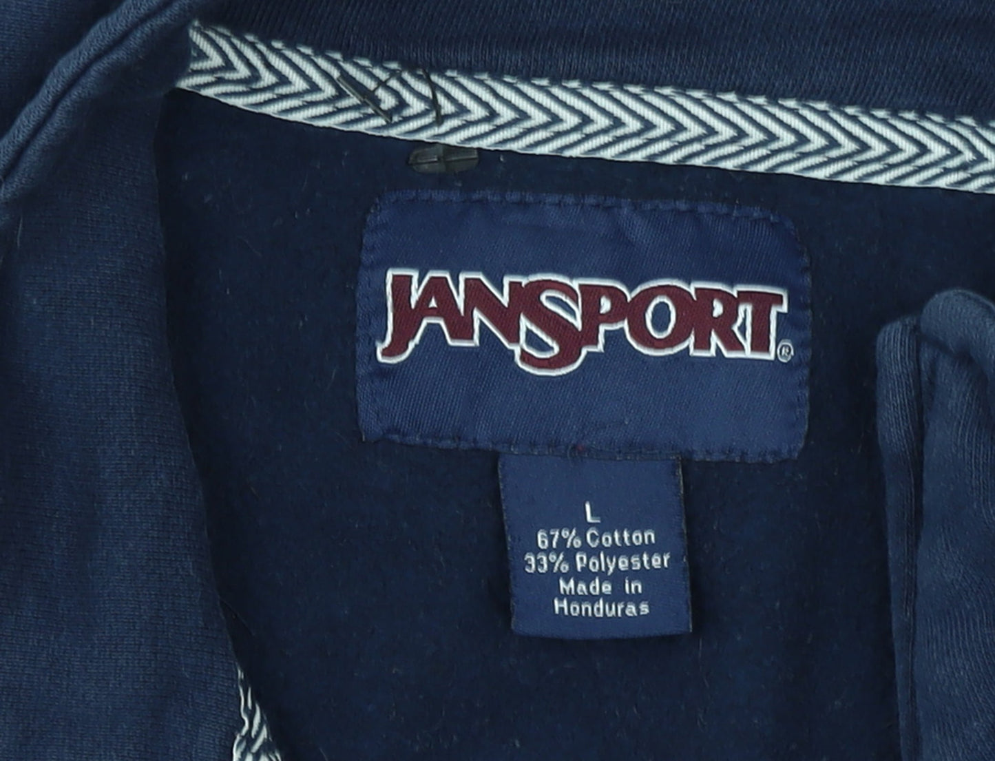JanSport Women’s Navy 1/4 Zip Pullover Sweatshirt Size L Cotton Blend