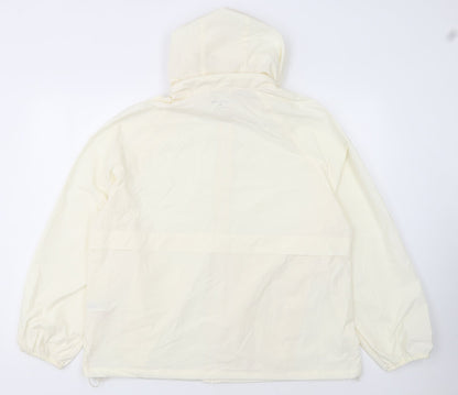 Primark Women Ivory Hooded Windbreaker Jacket Size M Lightweight