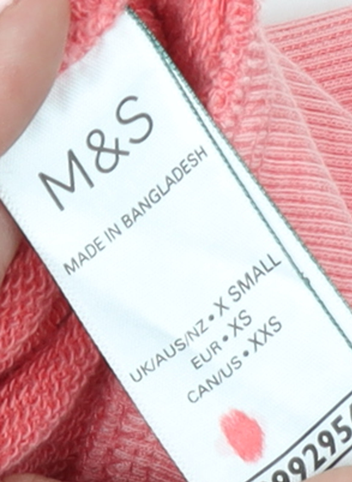 Marks and Spencer Womens Pink XS Full Zip Hoodie Cotton Blend
