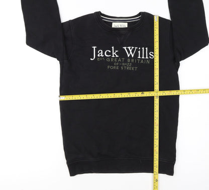 Jack Wills Boys Black Crew Neck Pullover Sweatshirt 12-13 Years