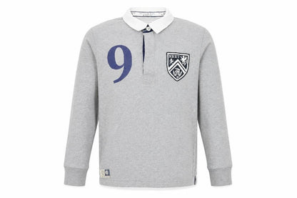 Next Boys Grey Rugby Polo Shirt Long Sleeve 14 Years Cotton Blend Sports Top