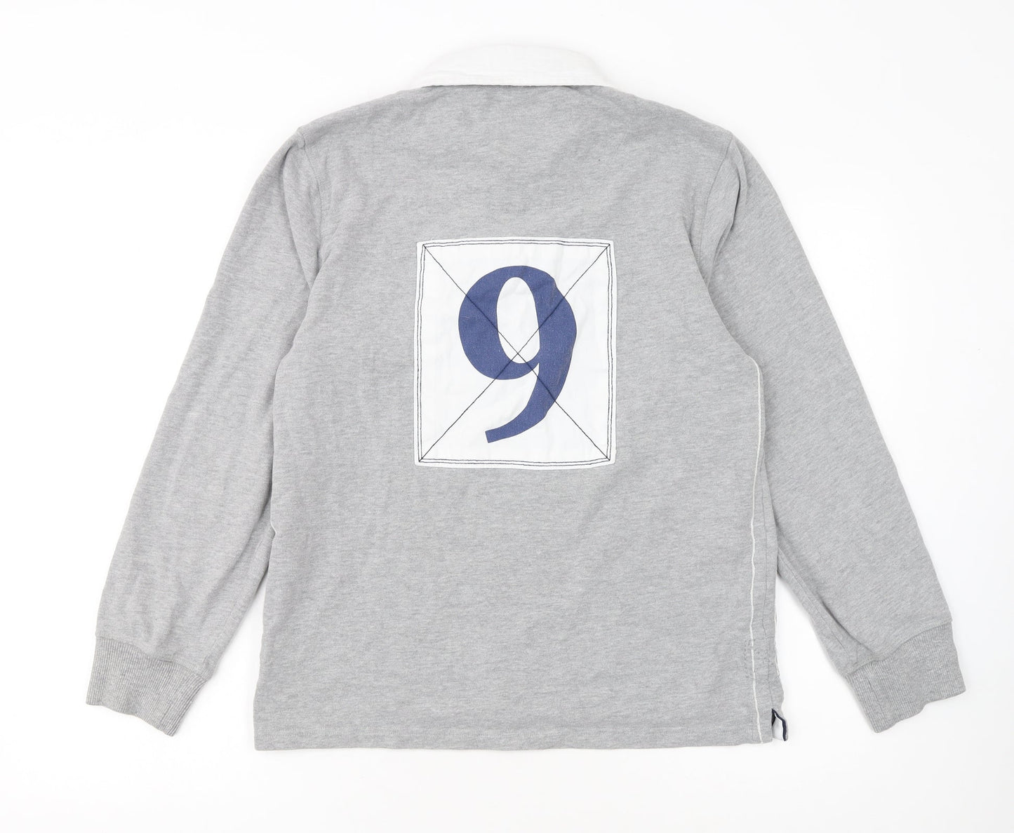 Next Boys Grey Rugby Polo Shirt Long Sleeve 14 Years Cotton Blend Sports Top