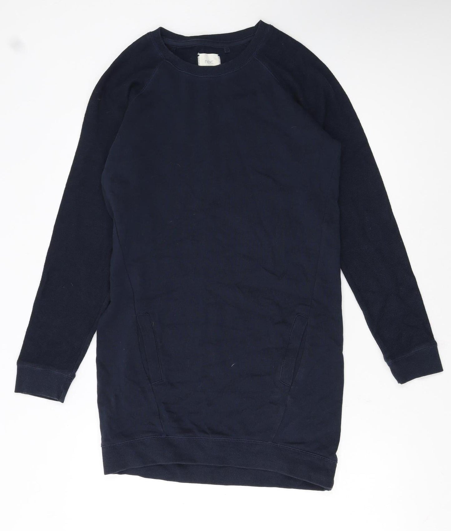 Next Women's Blue Cotton Jersey Sweatshirt Dress UK 8