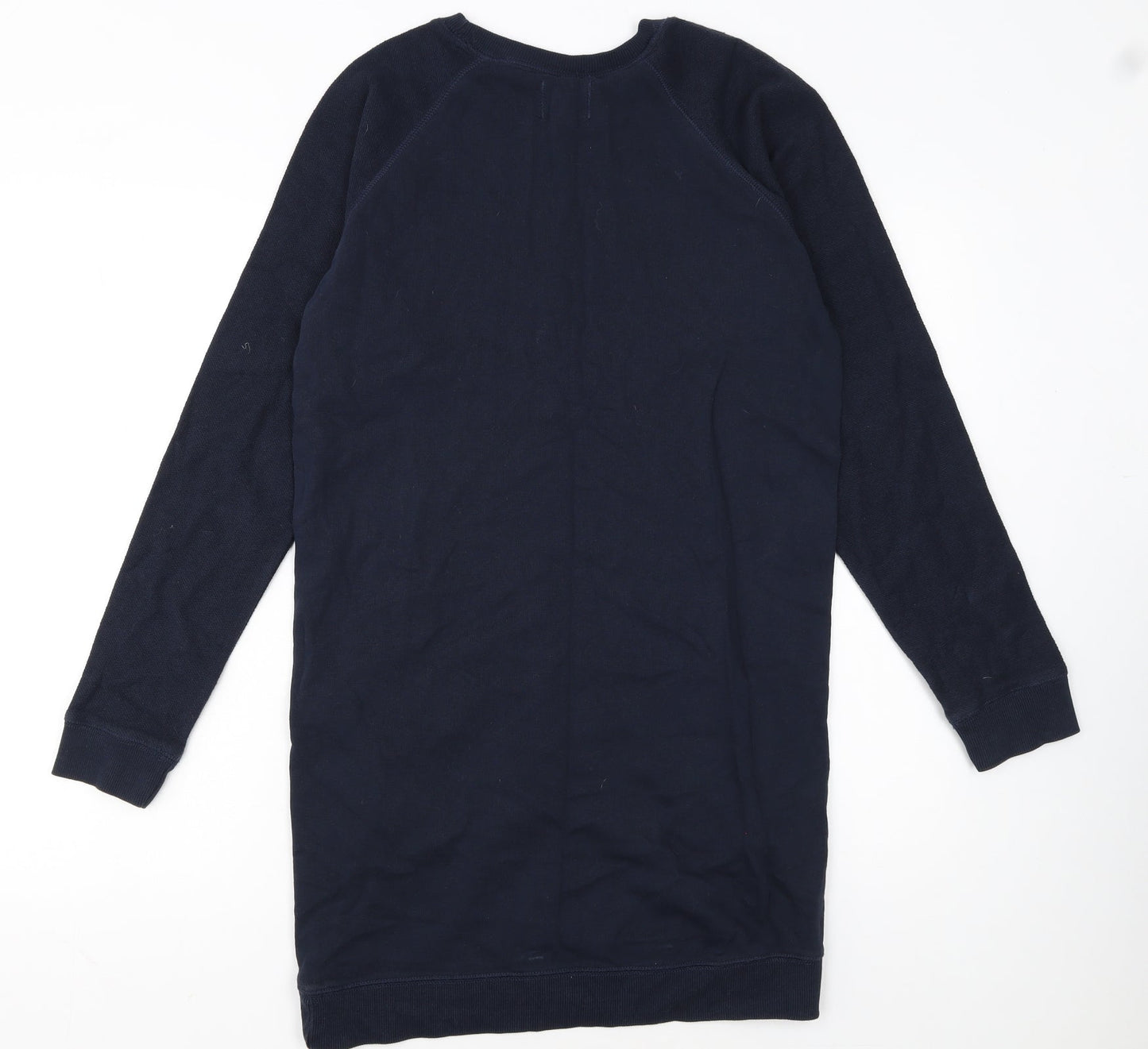 Next Women's Blue Cotton Jersey Sweatshirt Dress UK 8