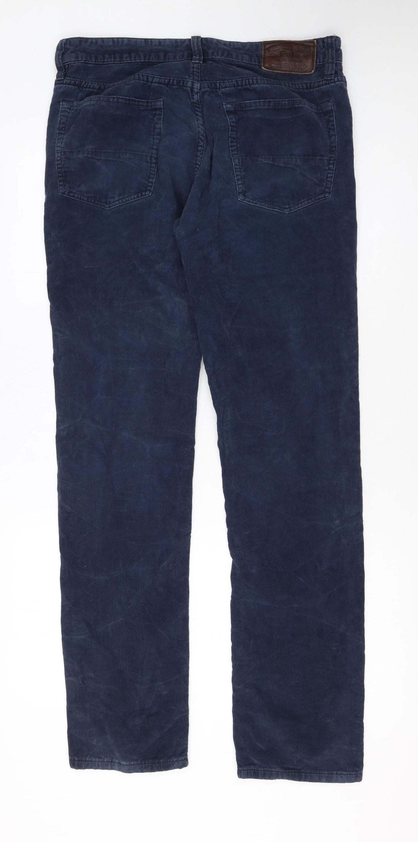 Ralph Lauren Men's Blue Corduroy Straight Trousers 32x32