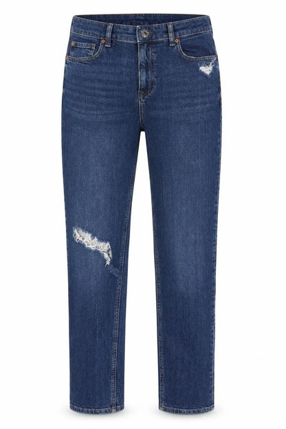 Marks and Spencer Women's Blue Distressed Straight Leg Jeans Size 12