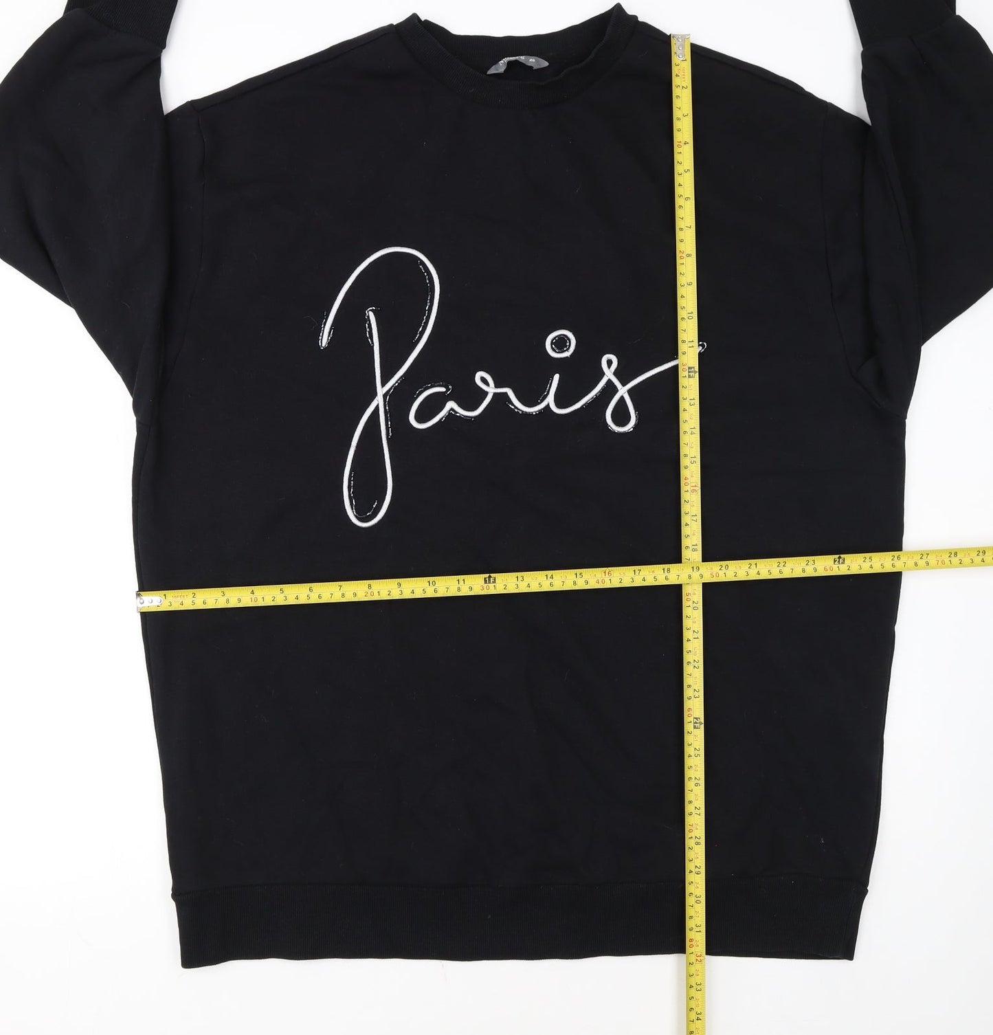 Nutmeg Womens Black Paris Pullover Sweatshirt Size 20