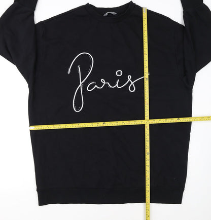 Nutmeg Womens Black Paris Pullover Sweatshirt Size 20