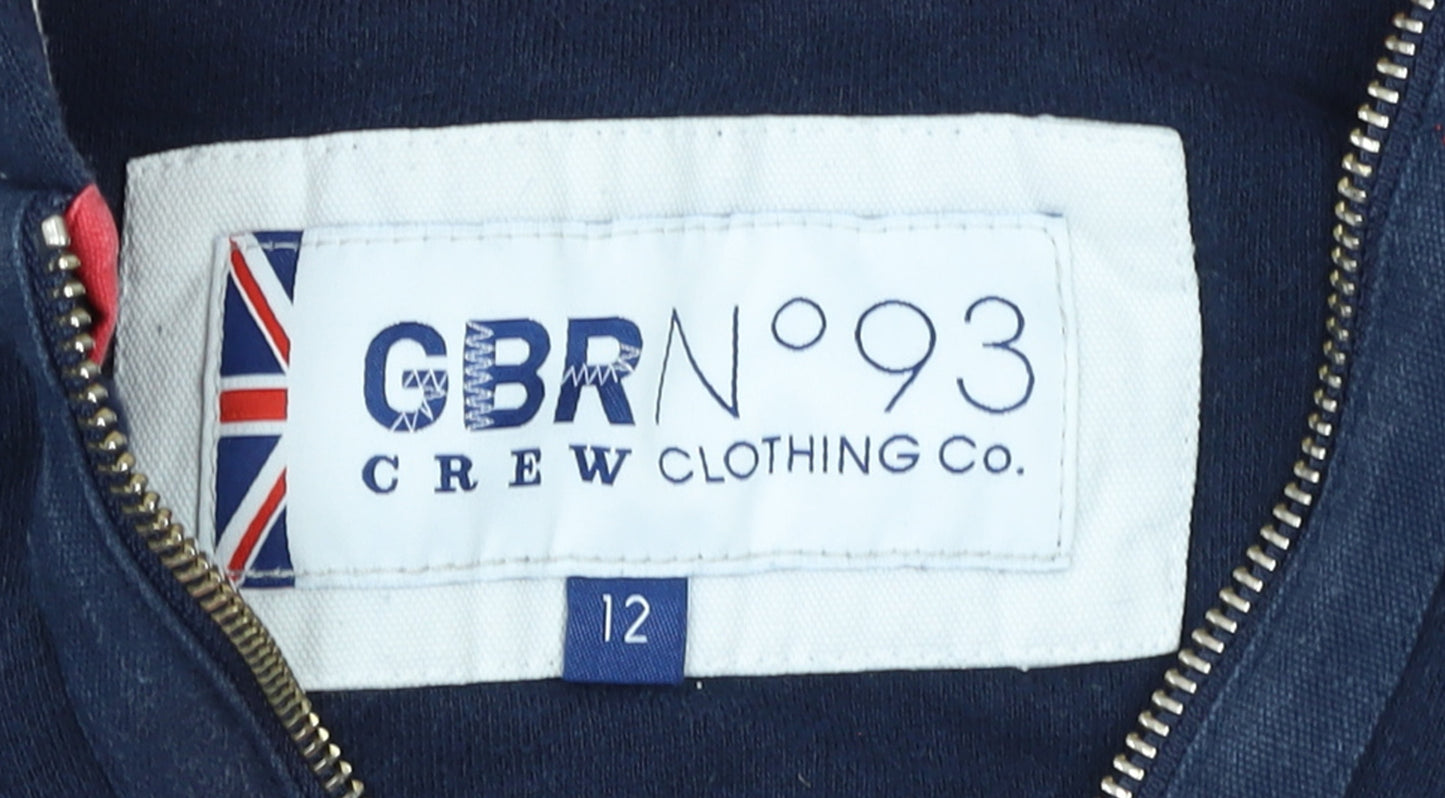 Crew Clothing Co. Women Navy Blue Half Zip Hoodie Size 12 GBR Edition