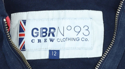 Crew Clothing Co. Women Navy Blue Half Zip Hoodie Size 12 GBR Edition