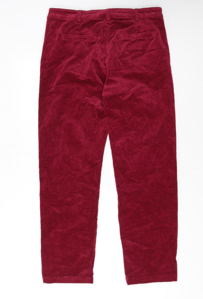 Crew Clothing Company Women's Red Corduroy Chino Trousers Size 12