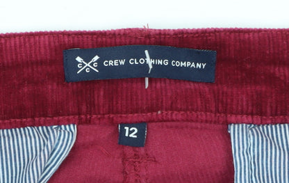Crew Clothing Company Women's Red Corduroy Chino Trousers Size 12