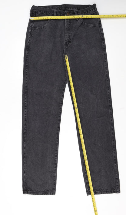Rustler Men’s Black Straight Leg Denim Jeans 32x34 Regular Fit