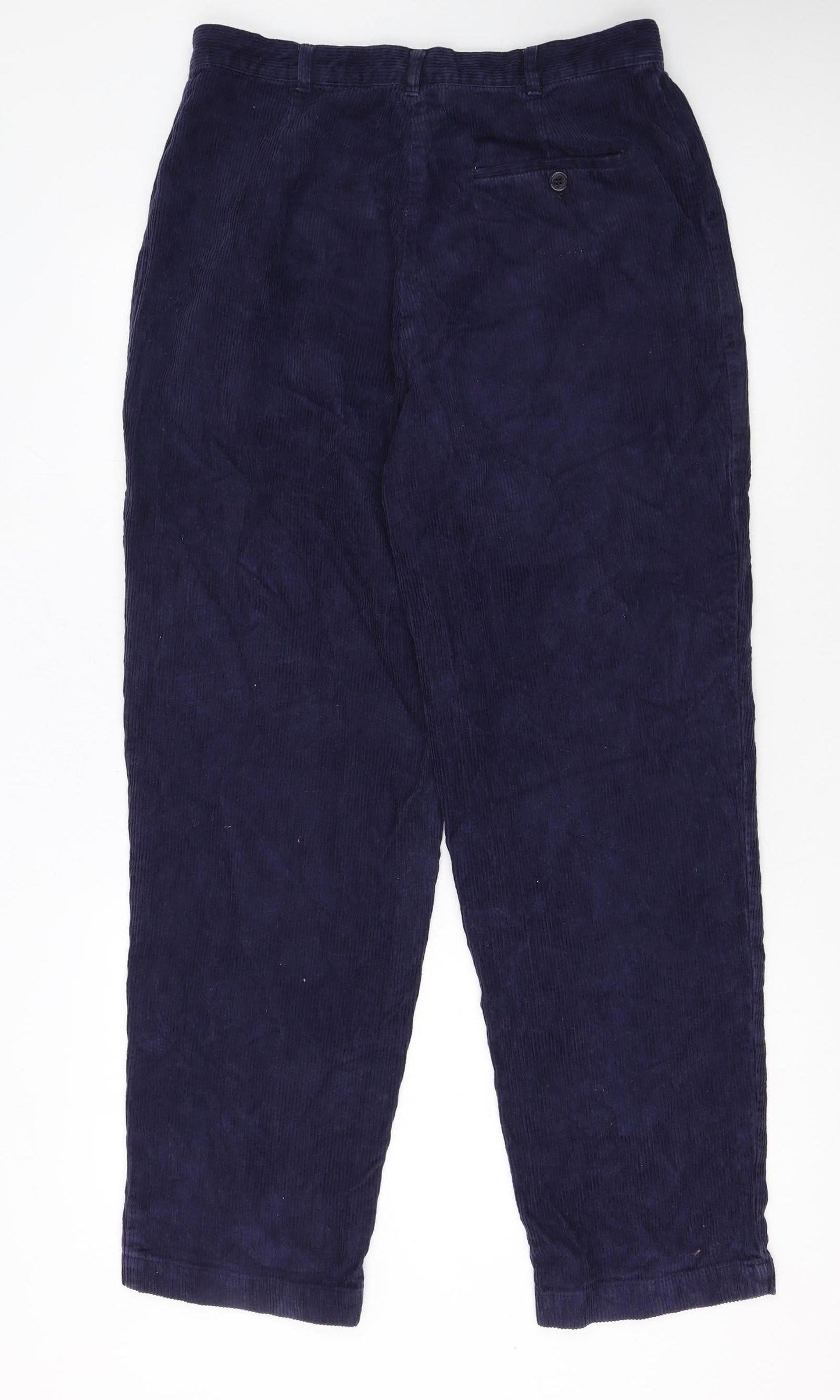 Tulchan Women's Blue Corduroy Trousers Size 16 Mid Rise