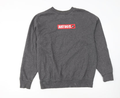 Nike Men's Grey Just Do It Pullover Sweatshirt M Regular Fit