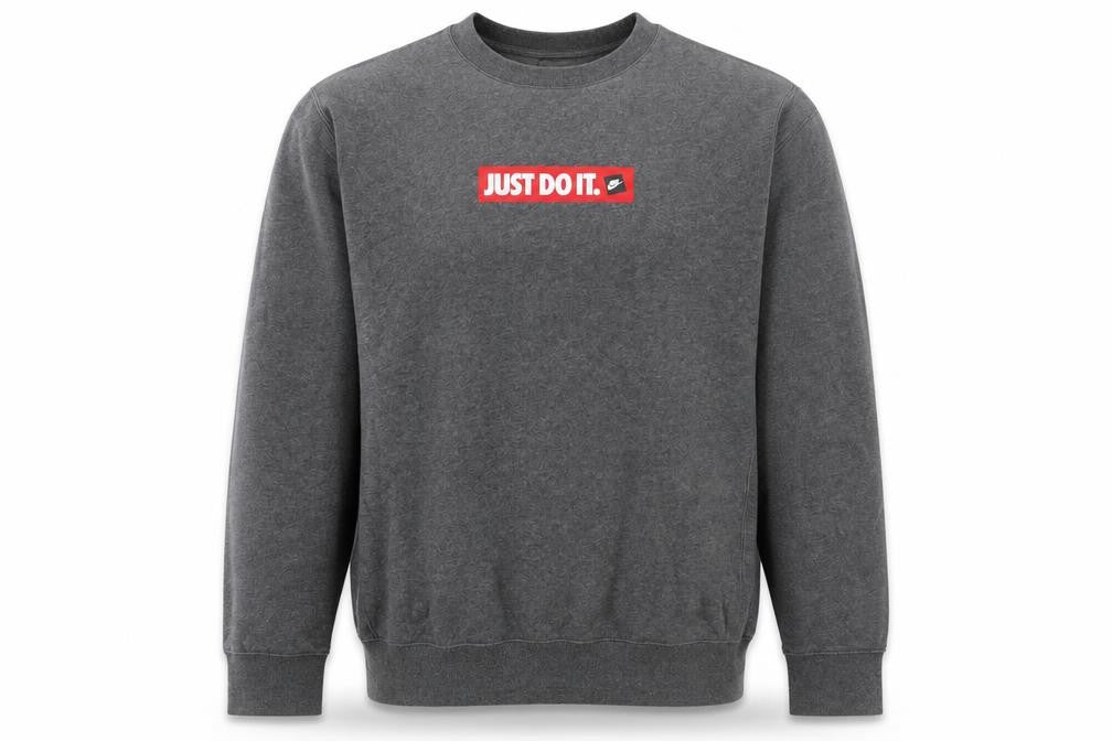Nike Men's Grey Just Do It Pullover Sweatshirt M Regular Fit