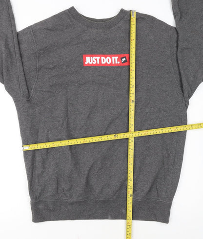 Nike Men's Grey Just Do It Pullover Sweatshirt M Regular Fit