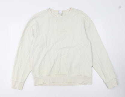 ZARA Womens Beige Crew Neck Long Sleeve Pullover Sweatshirt L