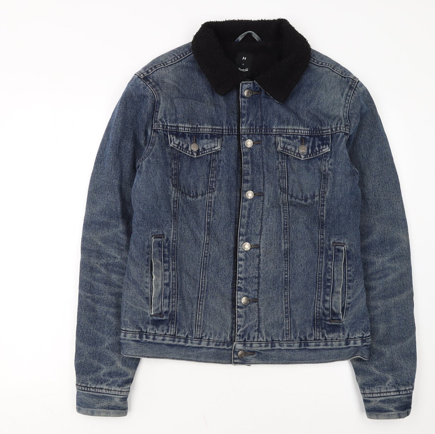 Denim Co Men's Blue Sherpa Lined Denim Jacket Size M