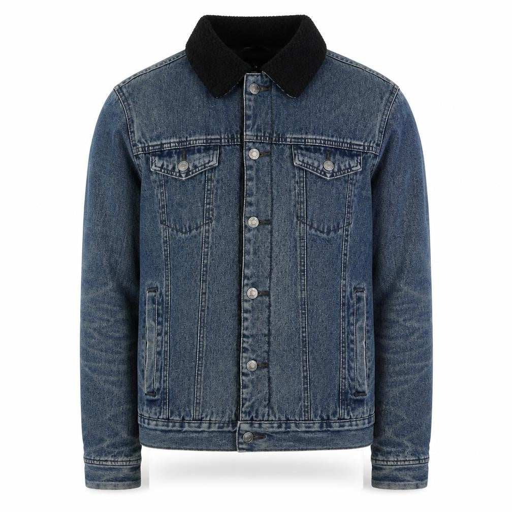 Denim Co Men's Blue Sherpa Lined Denim Jacket Size M