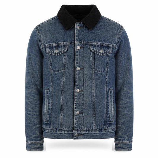Denim Co Men's Blue Sherpa Lined Denim Jacket Size M