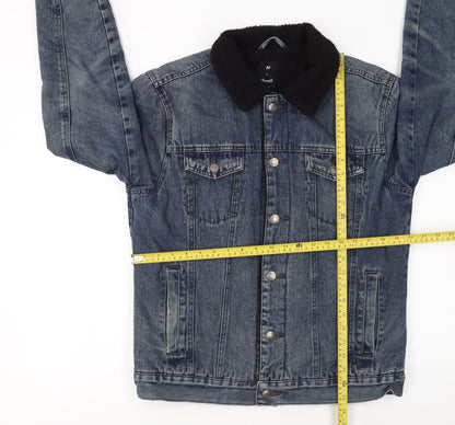 Denim Co Men's Blue Sherpa Lined Denim Jacket Size M