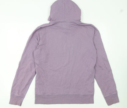 Diesel Women Purple Hooded Pullover Hoodie Medium Cotton Logo Graphic