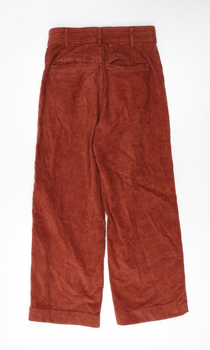 Fat Face Women's Brown Corduroy Wide-Leg Chino Trousers Size 6