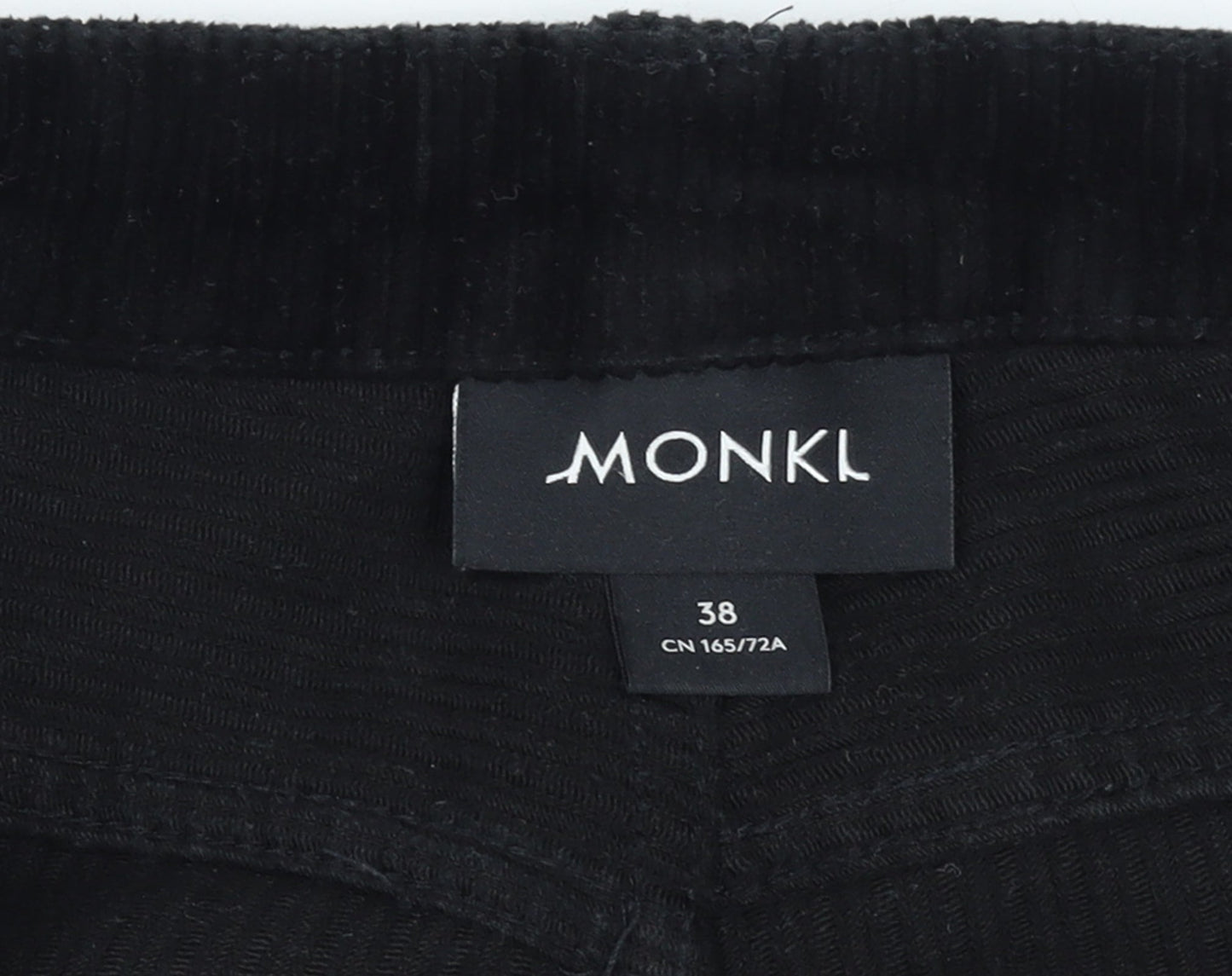 Monki Women's Black Corduroy Trousers Size 10 Cotton Blend