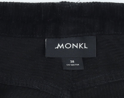 Monki Women's Black Corduroy Trousers Size 10 Cotton Blend