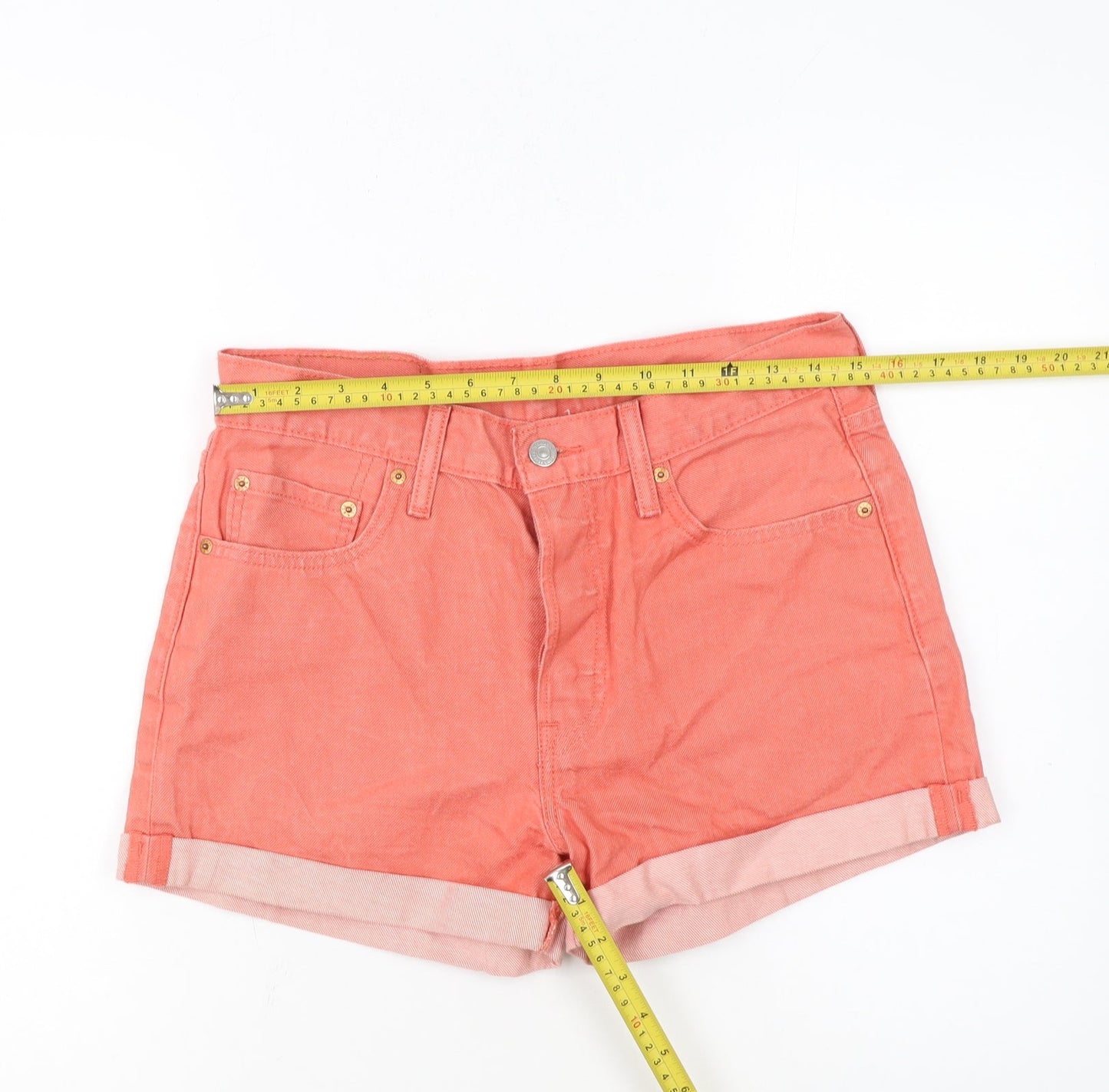 Levi's Women's Pink 501 High Rise Cut-Off Denim Shorts Size 12