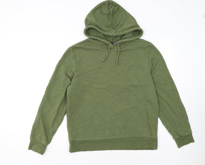Marks and Spencer Womens Green Pullover Hoodie Size 12 Cotton Blend