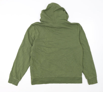 Marks and Spencer Womens Green Pullover Hoodie Size 12 Cotton Blend