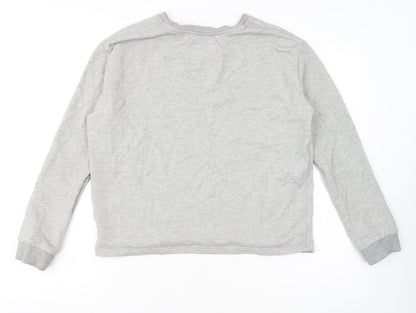 Superdry Women's Grey Pink Logo Pullover Sweatshirt Size S