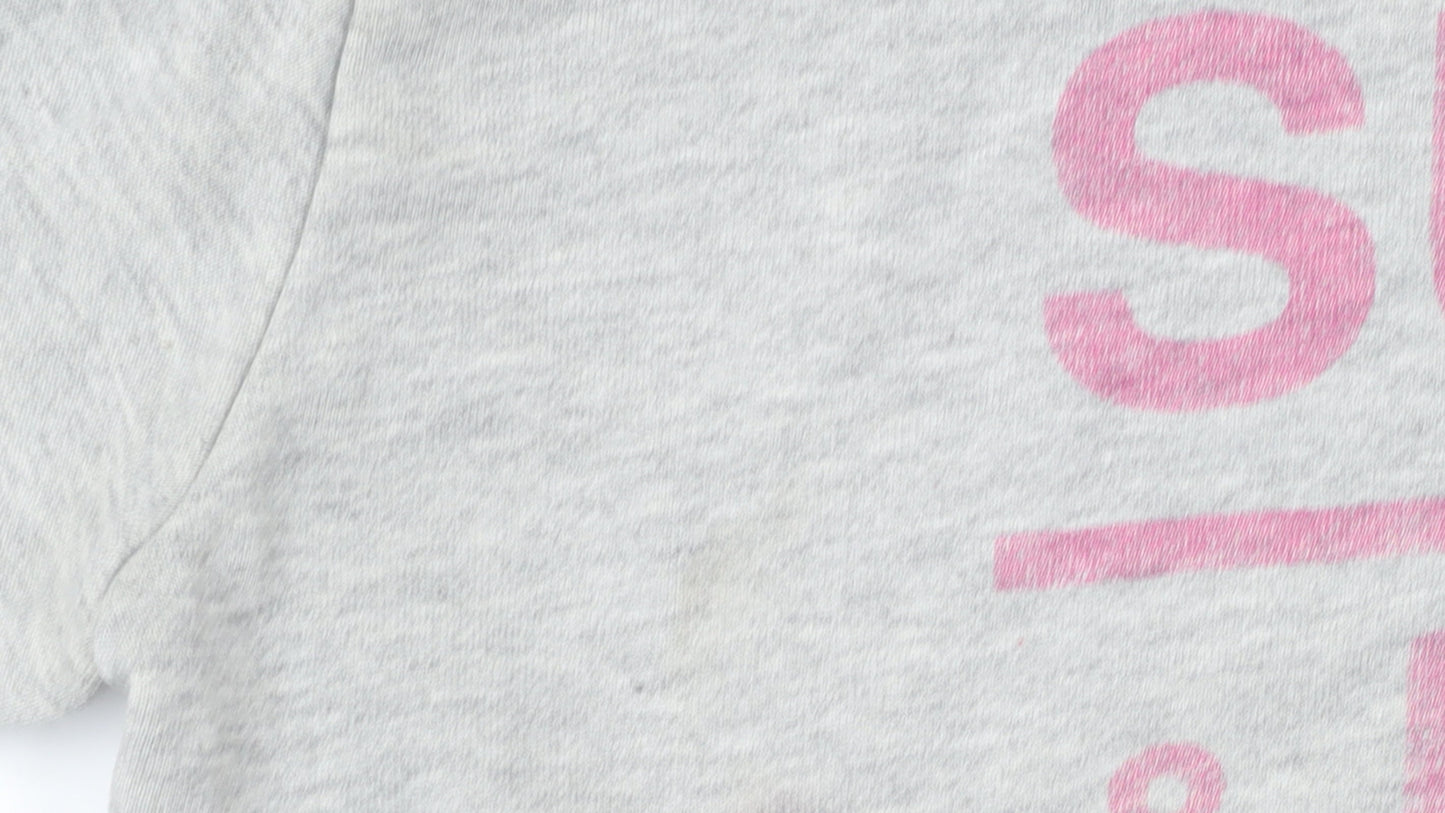 Superdry Women's Grey Pink Logo Pullover Sweatshirt Size S