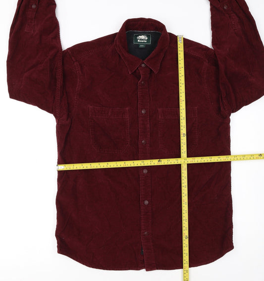 Roots Men's Red Corduroy Button-Up Long Sleeve Shirt Size M