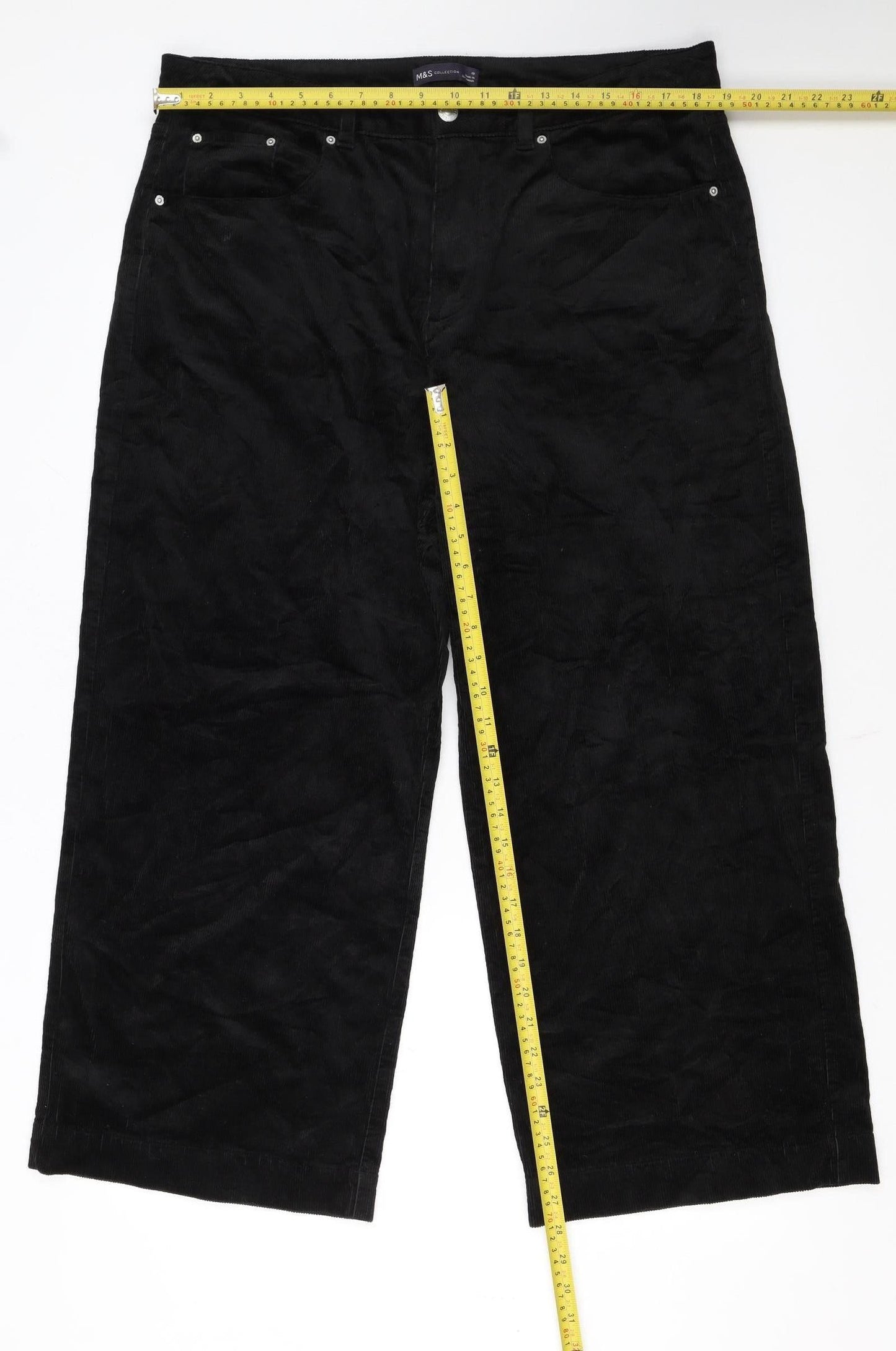 Marks and Spencer Women’s Black Corduroy Chino Trousers Size 18