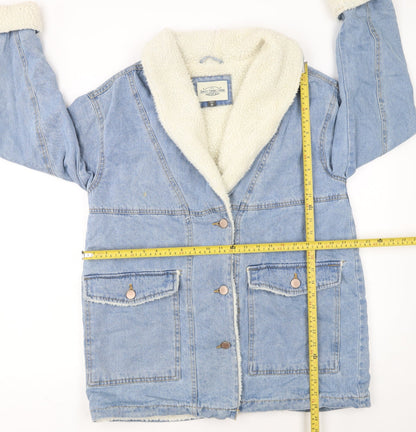 Ashley-Vintage Charm Women's Blue Denim Sherpa Lined Jacket M