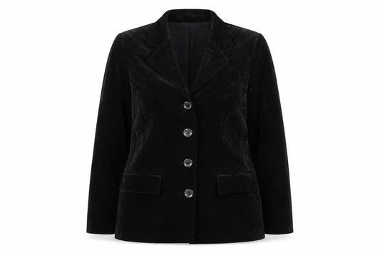 A-WIN Women's Black Velvet Single-Breasted Blazer Size 12