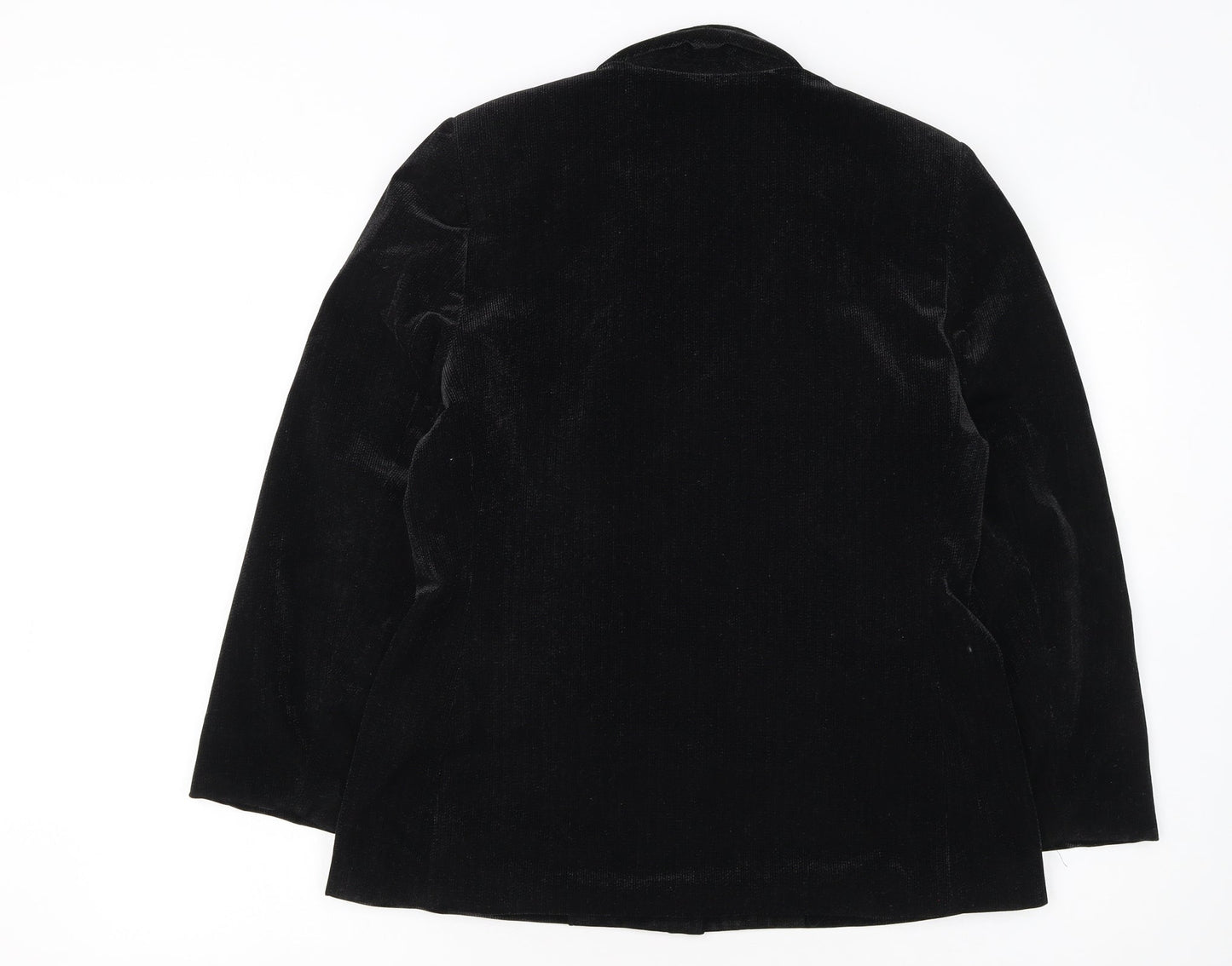 A-WIN Women's Black Velvet Single-Breasted Blazer Size 12