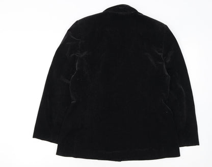A-WIN Women's Black Velvet Single-Breasted Blazer Size 12