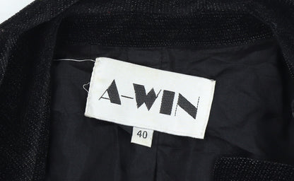 A-WIN Women's Black Velvet Single-Breasted Blazer Size 12