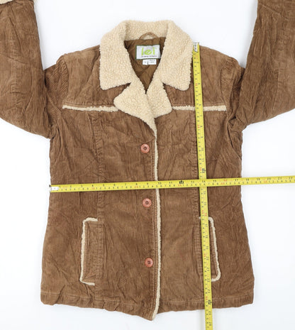 l.e.i. Women's Brown Corduroy Faux Shearling Jacket Size S
